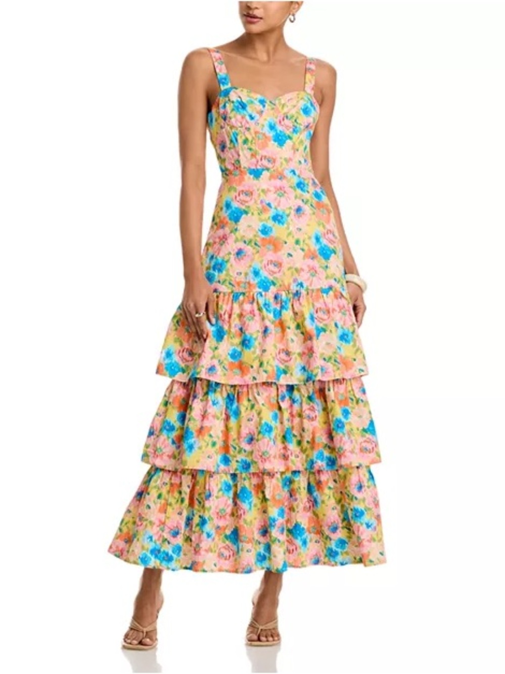 Aqua Bloomingdale’s Floral Tiered Maxi Dress